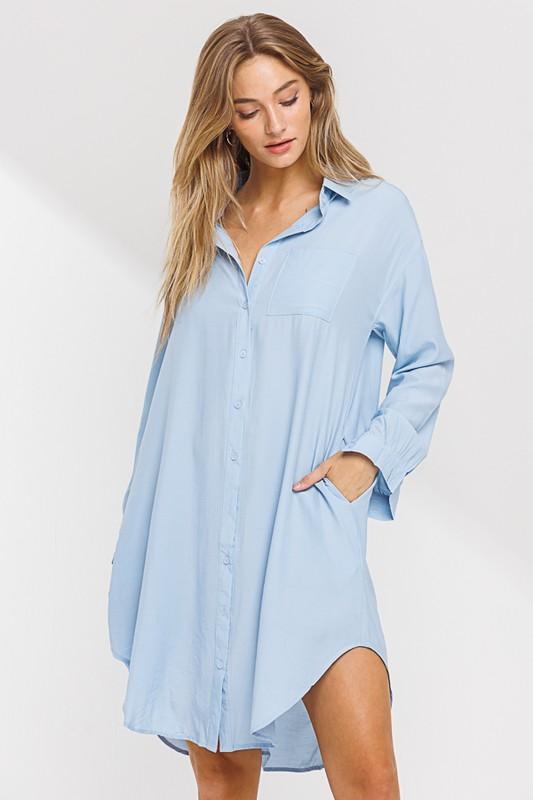 LONG SLEEVE SHIRT DRESS